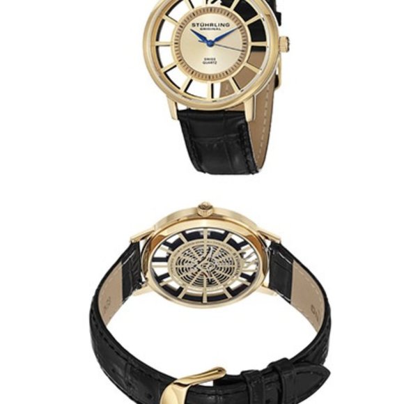 [NEW] Stuhrling Original - Swiss Quartz Watch - Gold Face - Box Set - Picture 1 of 11